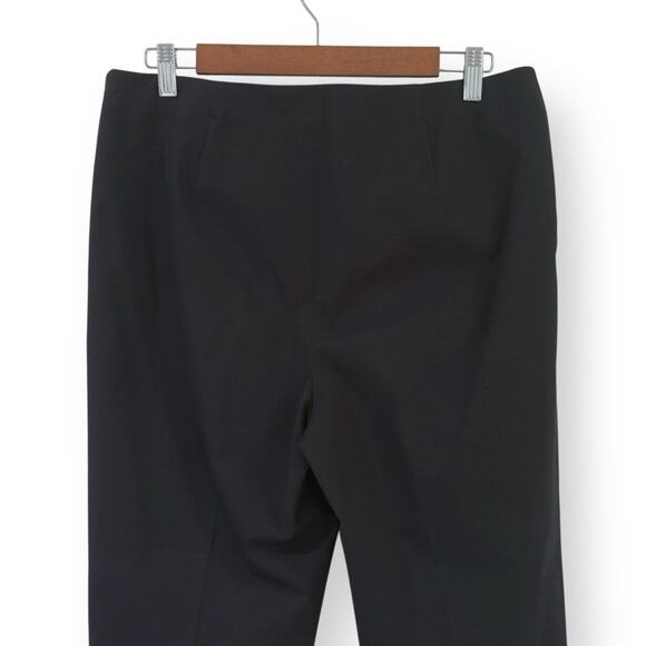 Lafayette 148 Chrystie Pants Black Cotton Twill Women’s Size 10 Stretch Side Zip - Picture 6 of 12